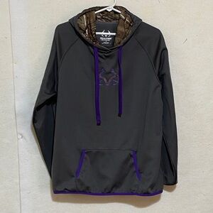 Realtree Dark Gray Hoodie with Purple Accents